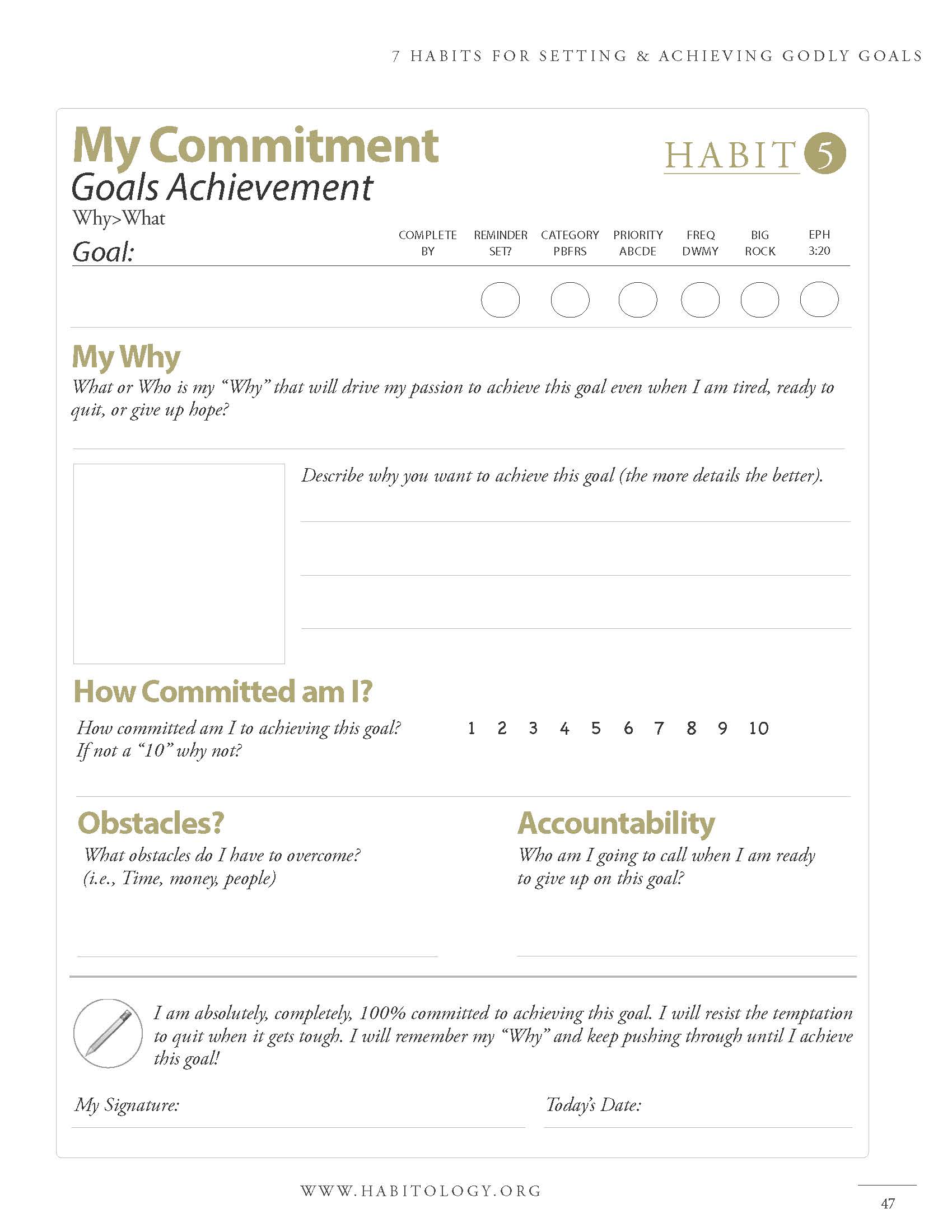 Habitology 7 Habits for Setting and Achieving Godly Goals, V7, 06-27-17 Page 47